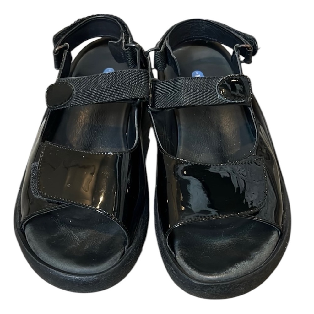 Wolky Black Leather Sandals with adjustable straps size 41 or 10